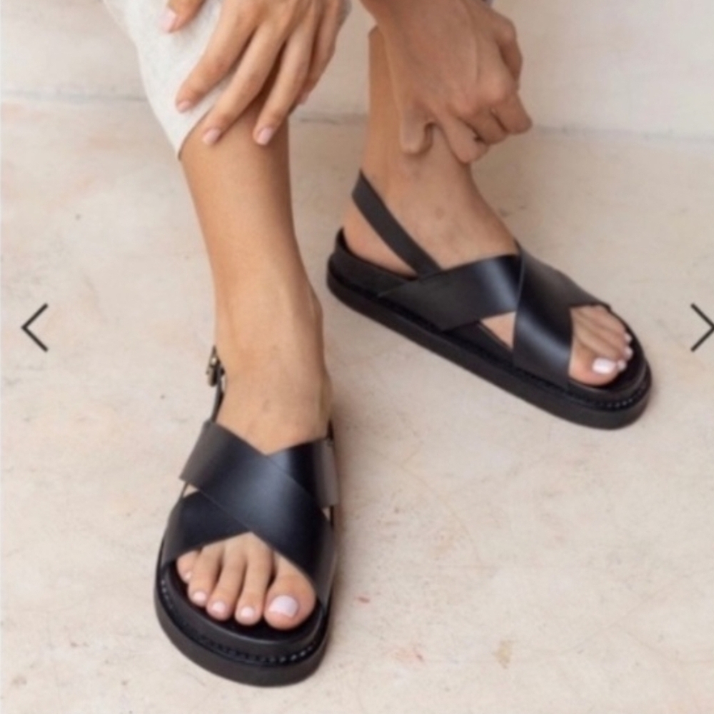 Liberté Leather Black Women's Sandals 36